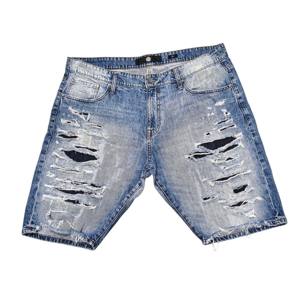 Jordan Craig Denim Mens 40 Shorts Acid Wash Distressed Ripped Streetwear Jorts